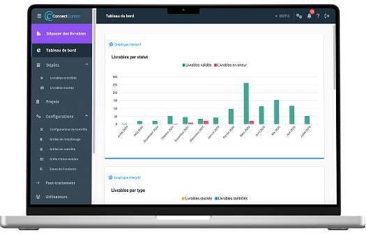 Ordinateur avec notre outil de contrôle de qualité ConnectControl