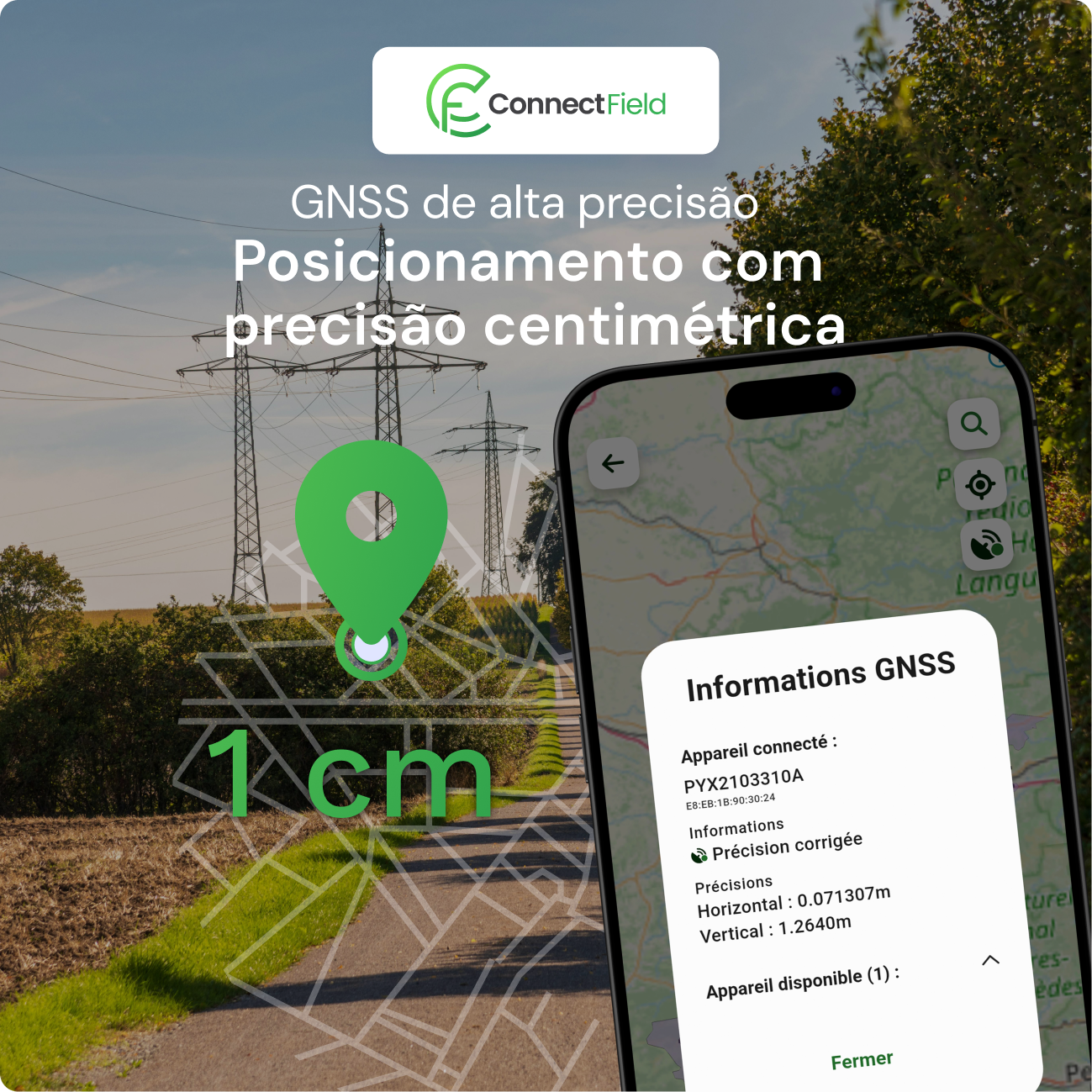 ConnectField Dados georreferenciados com precisão centimétrica